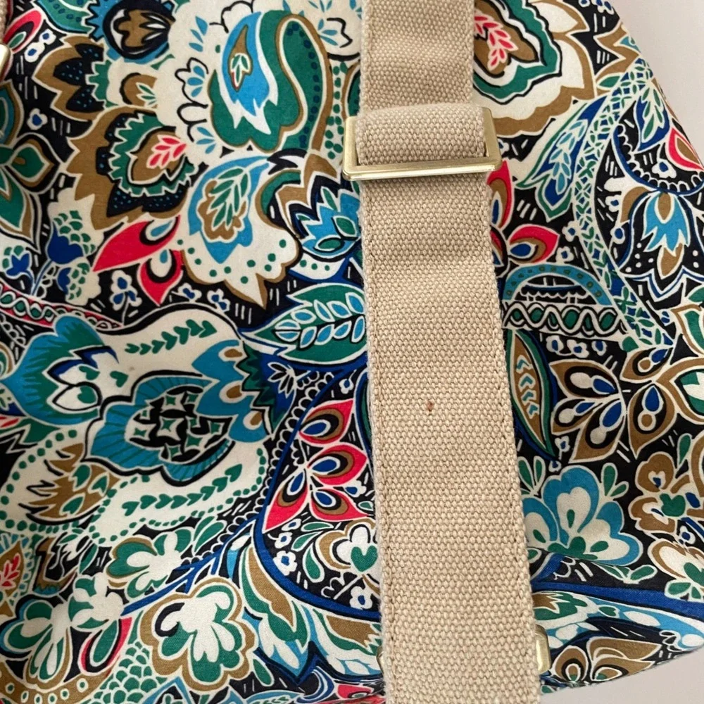 Black Butterfly Paisley Canvas Teardrop Backpack Sling Bag‎ Adjustable Straps